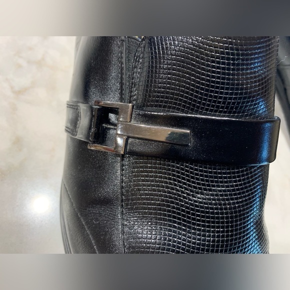 Stacy Adams Slip on Textured Black Leather Buckle Loafers Sz 10 - Picture 6 of 8